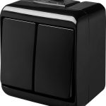 Вимикач 2-клавішний VHE-2-BL (чорний, IP54) ETI Hermetics