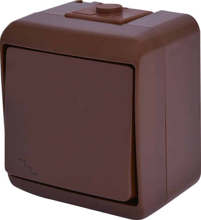 Вимикач "сходовий" VHE-3-KR (коричневий, IP54) ETI Hermetics