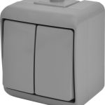 Вимикач 2-кл VHE-2-SR (сірий, IP54) ETI Hermetics
