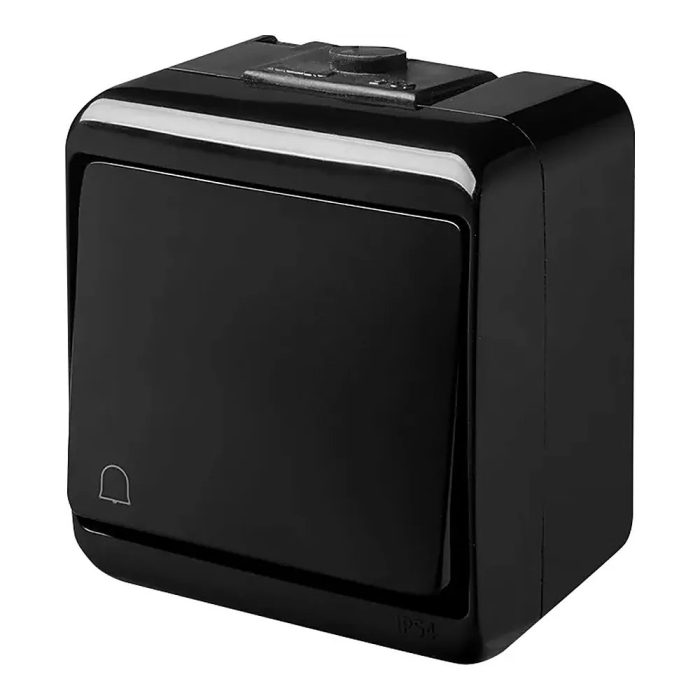 Кнопка "дзвоник" VHE-4-BL (чорна, IP54) ETI Hermetics