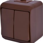 Вимикач 2-кл VHE-2-KR (коричневий, IP54) ETI Hermetics