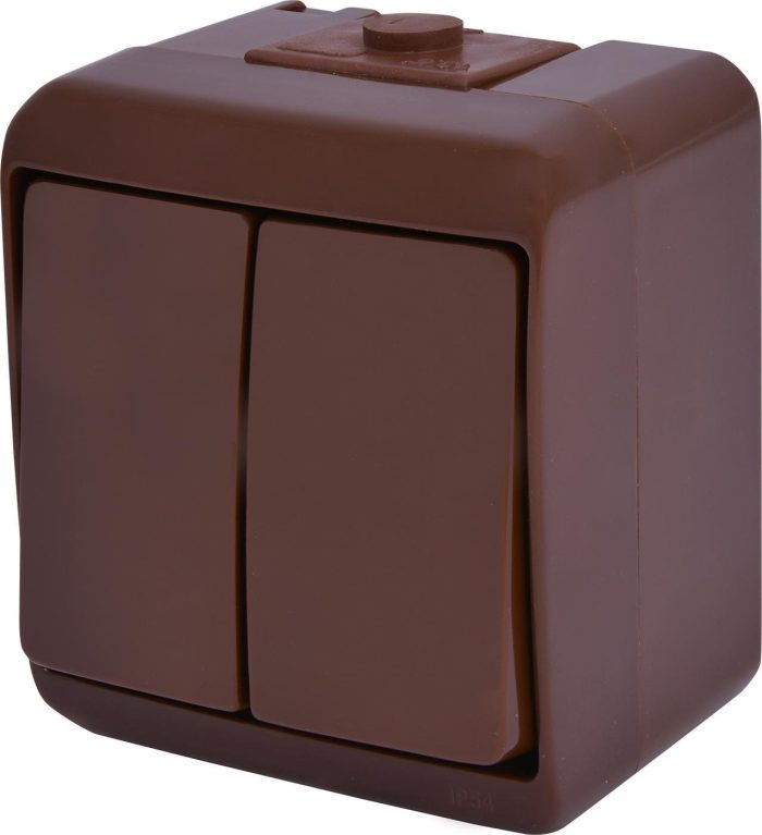 Вимикач 2-кл VHE-2-KR (коричневий, IP54) ETI Hermetics