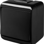 Вимикач 1-клавішний VHE-1-BL (чорний, IP54) ETI Hermetics