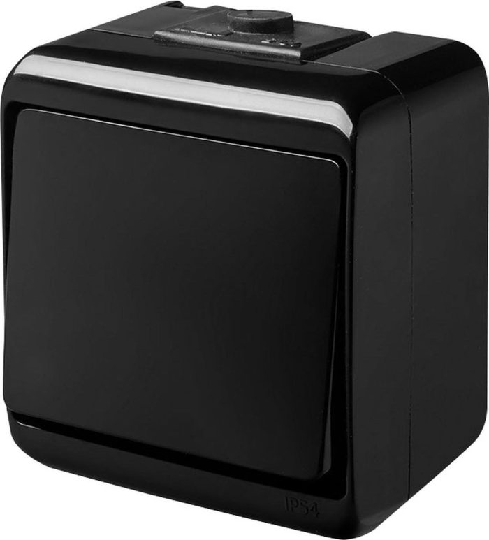 Вимикач 1-клавішний VHE-1-BL (чорний, IP54) ETI Hermetics