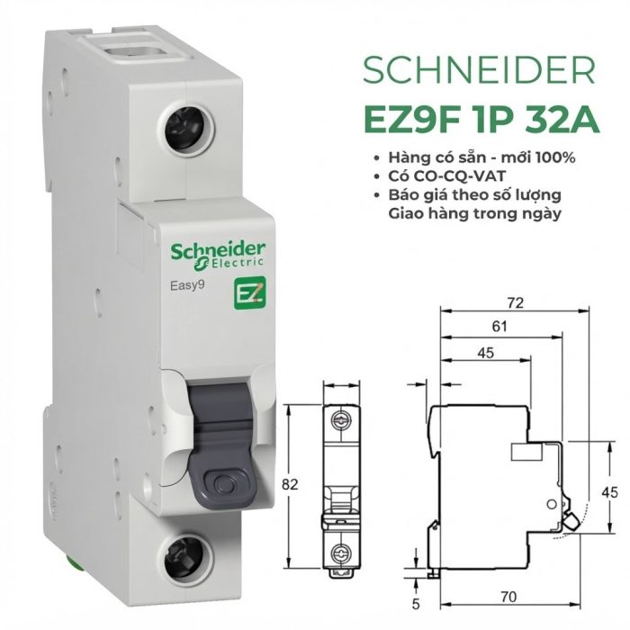 Автоматичний вимикач Easy9 1-п, 32 А тип «C» Schneider Electric EZ9F34132