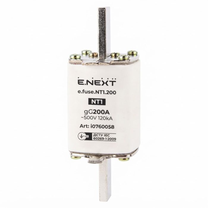 Плавкий запобіжник E.NEXT e.fuse.NT1.200, розмір 1, 200А, артикул i