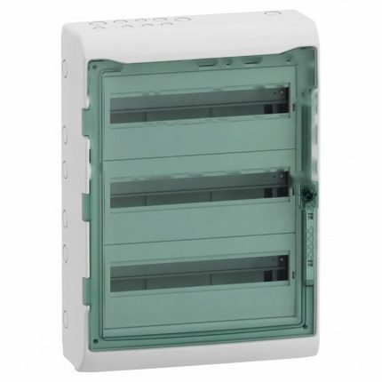 Шафа накладна, 54 мод (3ряд / 18мод.) Прозорі двері, ІР65 Kaedra Schneider Electric 13986