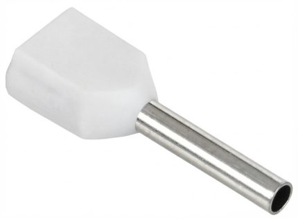 Накінечник-гільза IEK, артикул – UTE10-4-D2-1-100 НГІ2 0,75-10 (білий, 20шт)